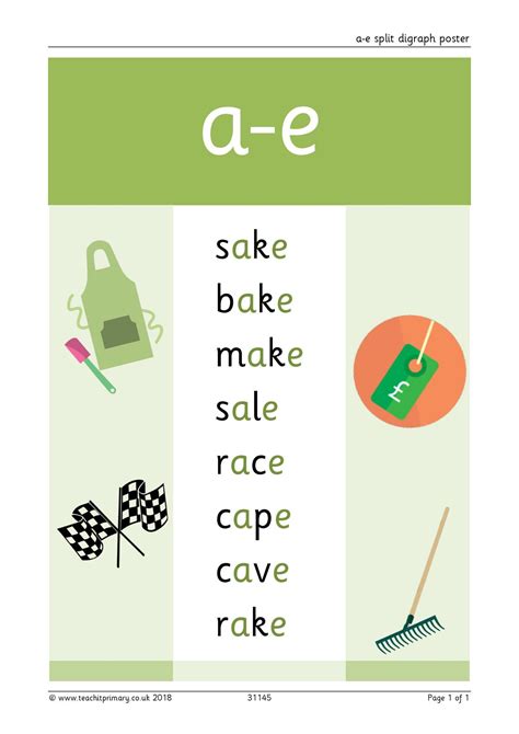 split digraph a-e words|Split Digraph Words List in Phonics .